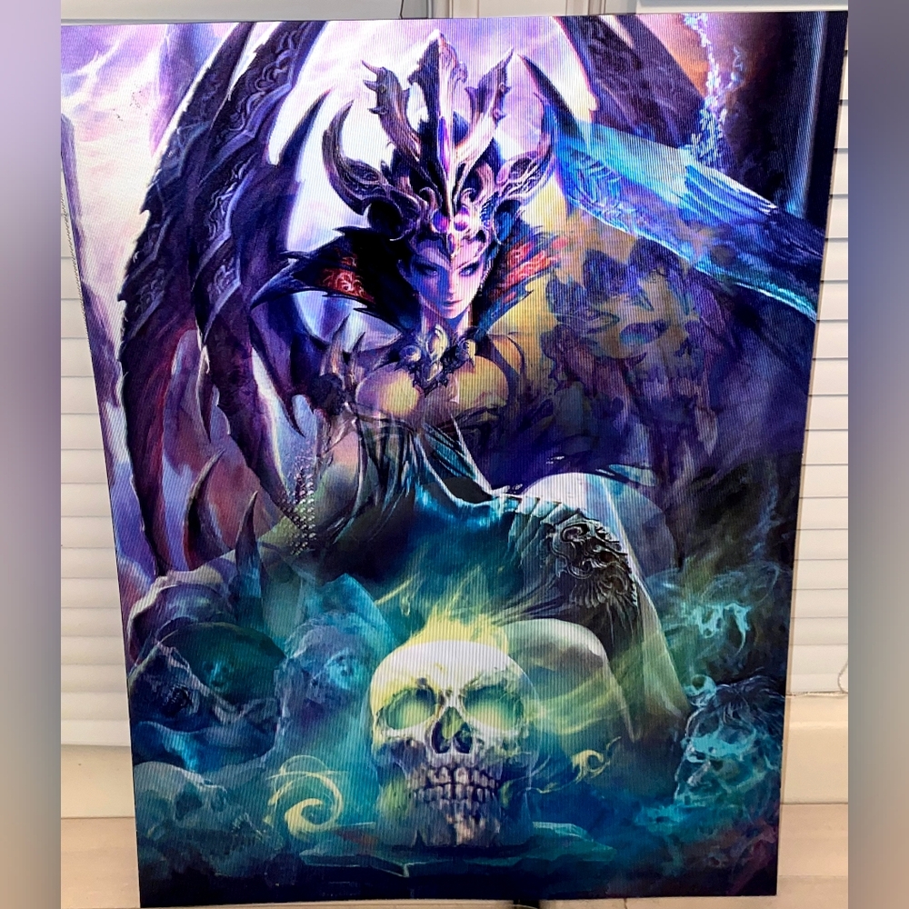 Vampiress Demon Queen Lenticular 3D Moving Print Dark Fairy Goddess Wall Decor